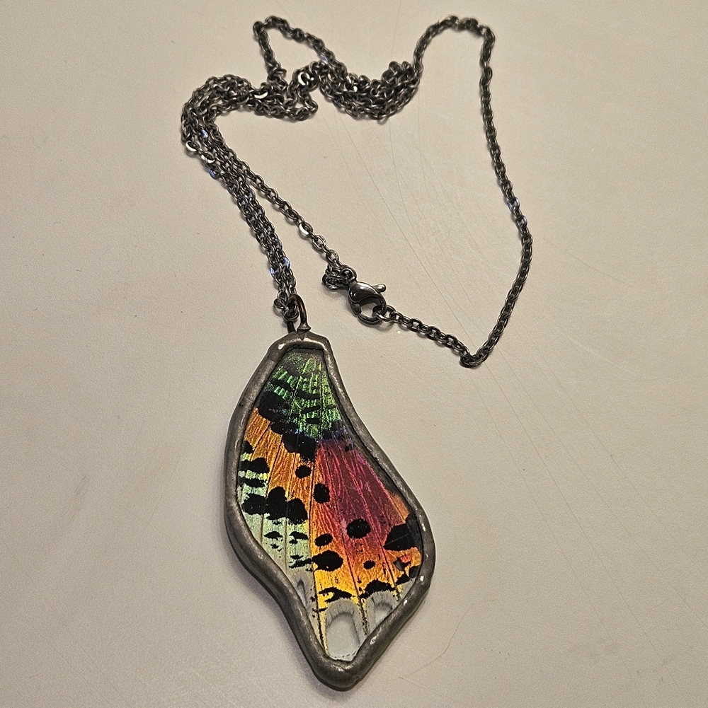 Sunset Moth Wing Necklace